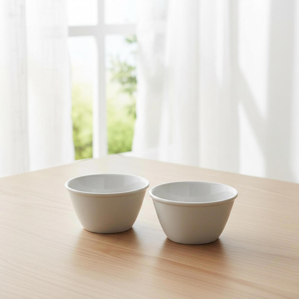 Crate&Barrel Bowls Set of 2 Porcelain White Prep Bowls Microwave Oven Dishwasher